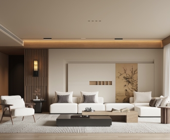 New Chinese Style A Living Room-ID:665167094