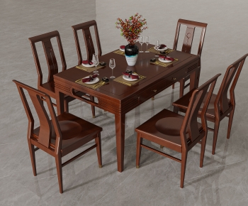 New Chinese Style Dining Table And Chairs-ID:619193082