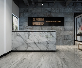 New Chinese Style Office Reception Desk-ID:260340934