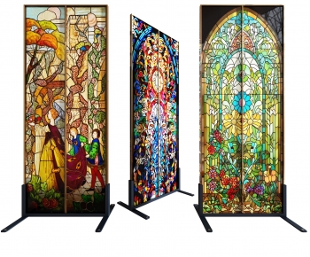 Retro Style Glass Screen Partition-ID:508594997