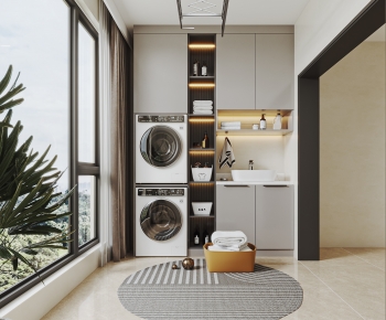 Modern Balcony Laundry Room-ID:997946989