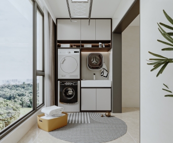 Modern Balcony Laundry Room-ID:443883901