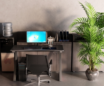 Modern Computer Desk And Chair-ID:667644027