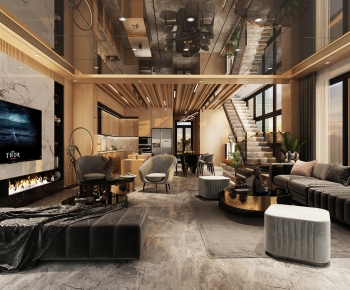 Modern A Living Room-ID:639719013