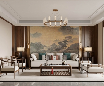 New Chinese Style A Living Room-ID:154342898