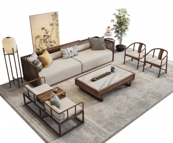 New Chinese Style Sofa Combination-ID:750312092