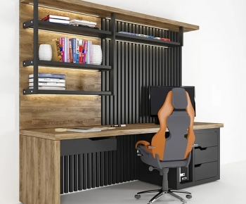 Modern Computer Desk And Chair-ID:785338998