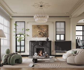 French Style A Living Room-ID:614238023