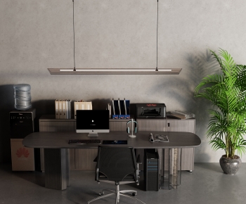 Modern Office Desk And Chair-ID:639456994