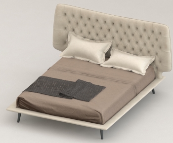 Simple European Style Double Bed-ID:708935024