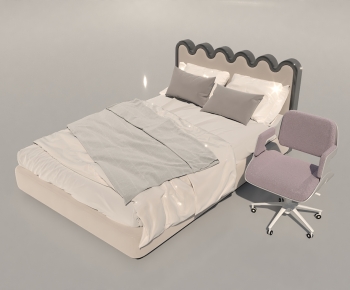 Modern Double Bed-ID:693460941