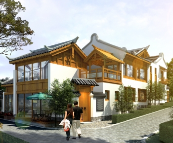 Chinese Style Villa Appearance-ID:523159982