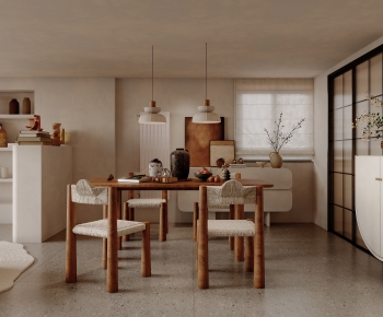 Wabi-sabi Style Dining Room-ID:699440967