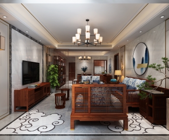 New Chinese Style A Living Room-ID:869316109