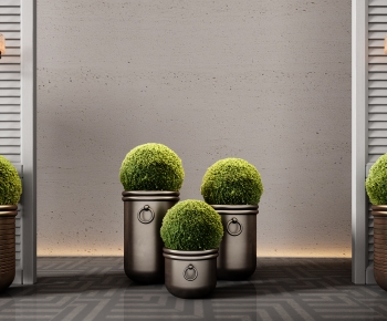 Modern Ground Green Plant Potted Plants-ID:738495113