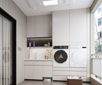 Modern Balcony Laundry Room-ID:622747904