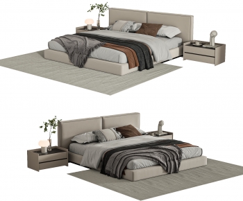 Modern Double Bed-ID:745985033