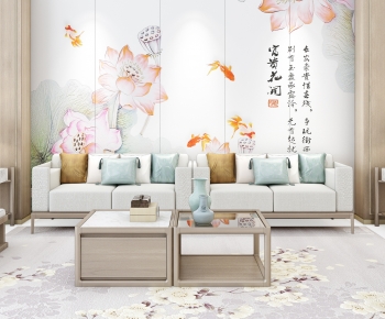 New Chinese Style Sofa Combination-ID:266874071