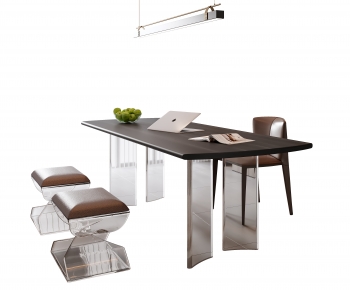 Modern Computer Desk And Chair-ID:620764972