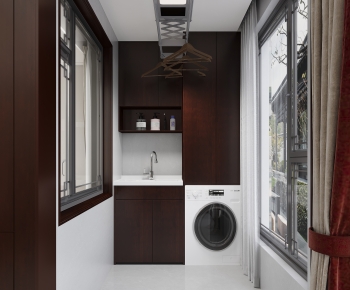 New Chinese Style Balcony Laundry Room-ID:839246997