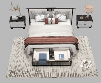 New Chinese Style Double Bed-ID:380029924