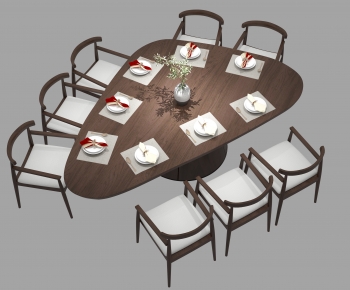 New Chinese Style Dining Table And Chairs-ID:147636894