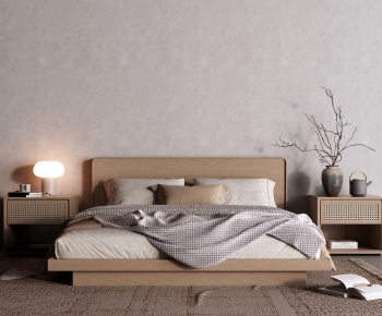 Wabi-sabi Style Double Bed-ID:488507033