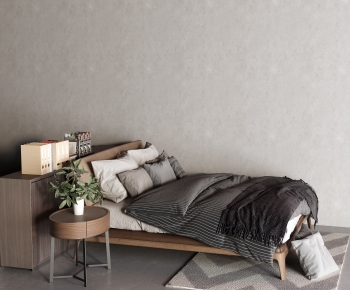 Wabi-sabi Style Single Bed-ID:124084959