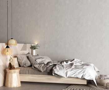 Wabi-sabi Style Single Bed-ID:544559966