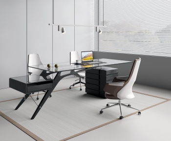 Modern Office Desk And Chair-ID:116292955