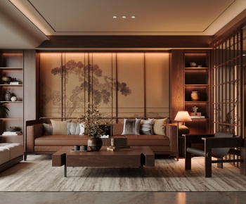 New Chinese Style A Living Room-ID:356015921