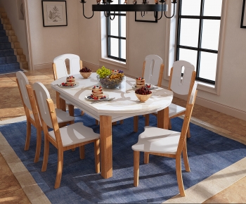 Modern Nordic Style Dining Table And Chairs-ID:425844911