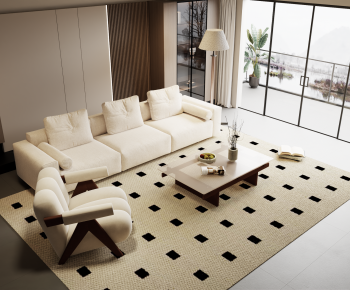 Modern Three-seat Sofa-ID:567425971