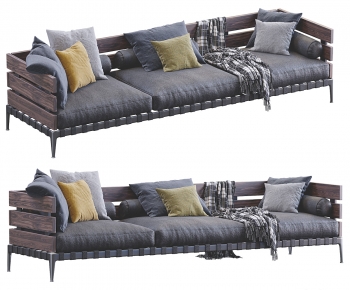 Wabi-sabi Style Three-seat Sofa-ID:808398968