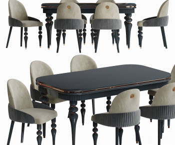 Simple European Style Dining Table And Chairs-ID:283799892