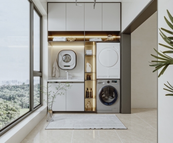 Modern Balcony Laundry Room-ID:146667961