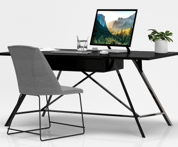 Modern Computer Desk And Chair-ID:674320941