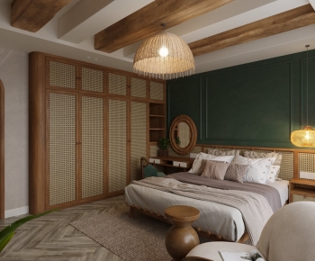 Wabi-sabi Style Bedroom-ID:746789936