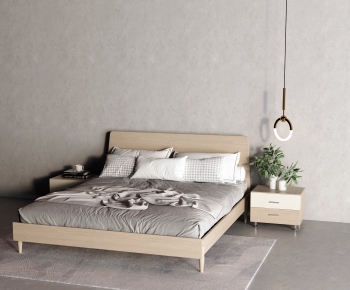 Nordic Style Double Bed-ID:291327006