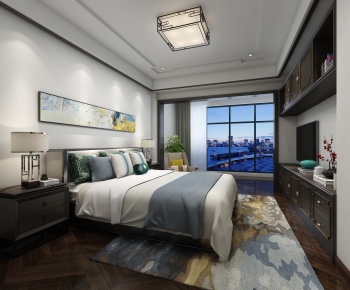 New Chinese Style Bedroom-ID:755609996