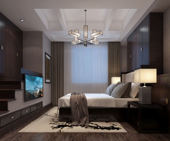 New Chinese Style Bedroom-ID:635552883