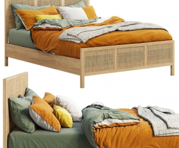 Wabi-sabi Style Double Bed-ID:646135094