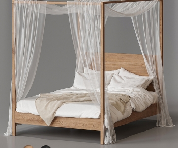 Wabi-sabi Style Double Bed-ID:135715969