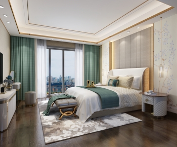 New Chinese Style Bedroom-ID:248188975