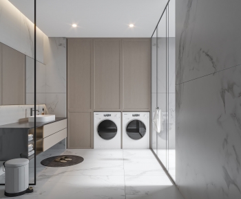 Modern Balcony Laundry Room-ID:689882046