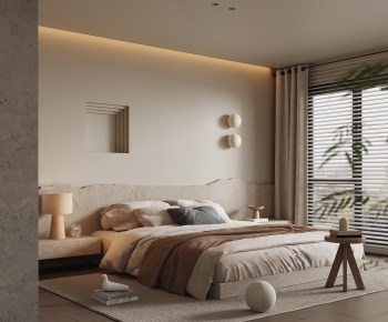 Wabi-sabi Style Bedroom-ID:628040083