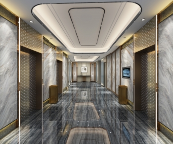 Modern Corridor Elevator Hall-ID:872769129