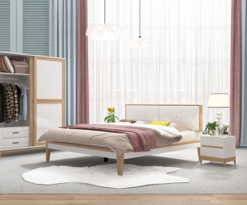 Nordic Style Double Bed-ID:994985103