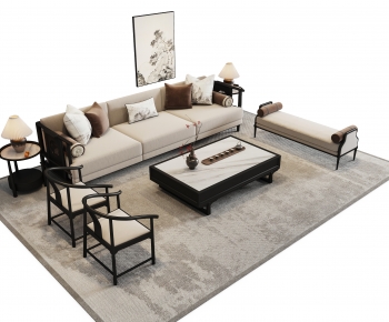 New Chinese Style Sofa Combination-ID:665616046