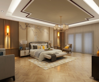 New Chinese Style Bedroom-ID:648929128